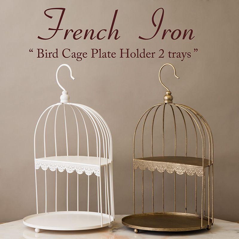 アクセサリーケース　インテリアトレイ　小物入れ　インテリア雑貨　French Iron　フレンチアイアン　バードケージプレートホルダー　2段　AK