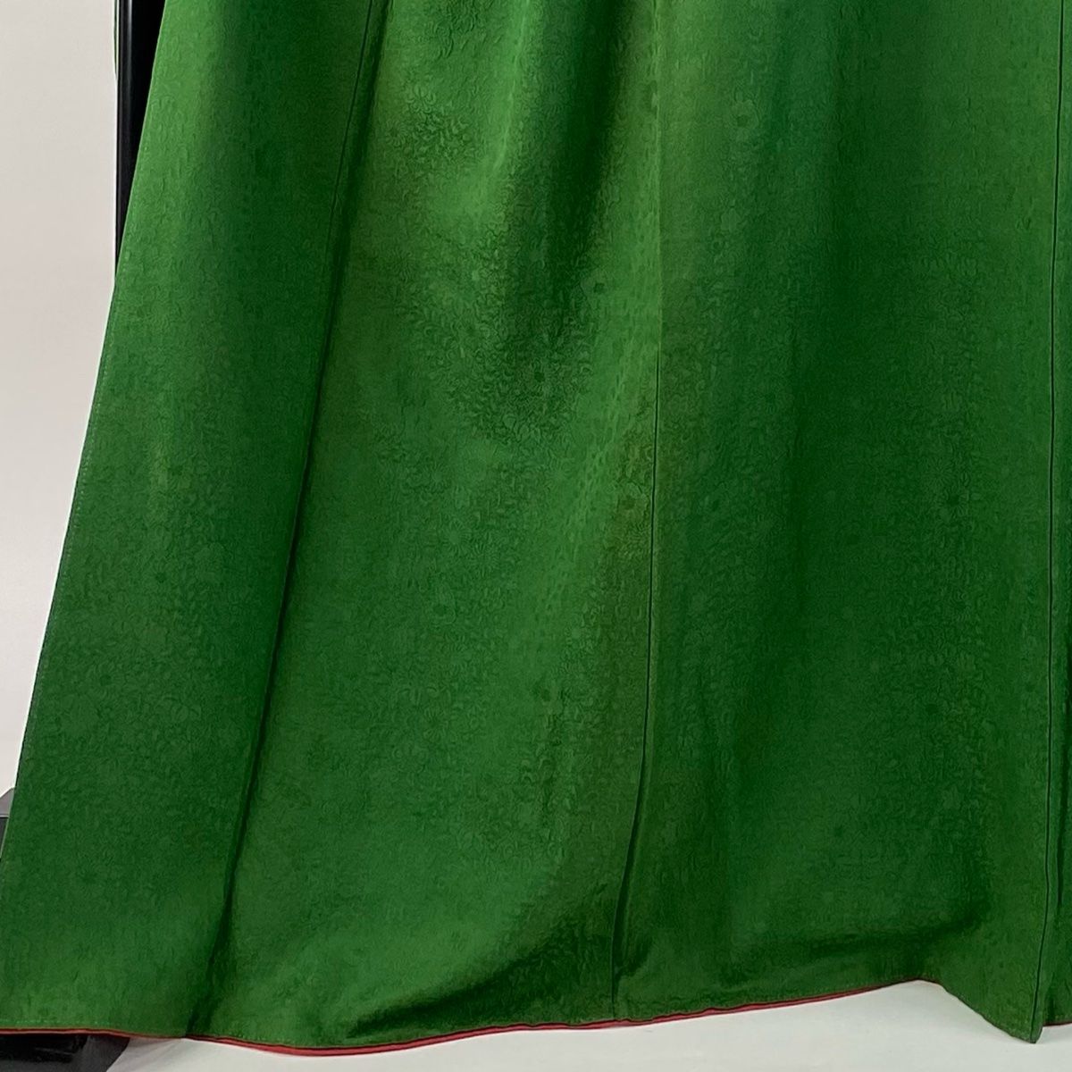 振袖 身丈168cm 裄丈69.5cm L 袷 地紋 緑 正絹