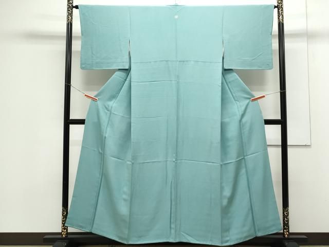 ☆全店送料無料☆!  平和屋着物●上質な色無地 白群色 正絹 CAAX3118th