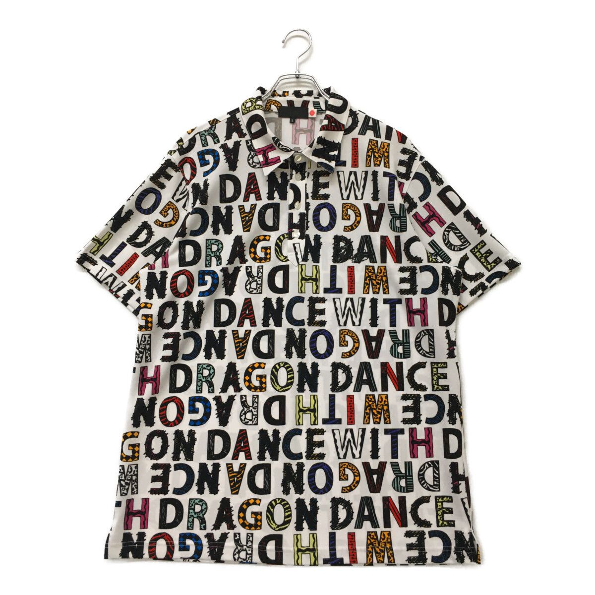 Dance With Dragon - coco 中古 ダンスウィズドラゴン DANCE WITH DRAGON メンズ 半袖ポロシャツ 2(M) ピンク系 総柄 ドラゴン 刺しゅう DANCE WITH DRAGON(ダンスウィズドラゴン) ポロシャツ｜中古