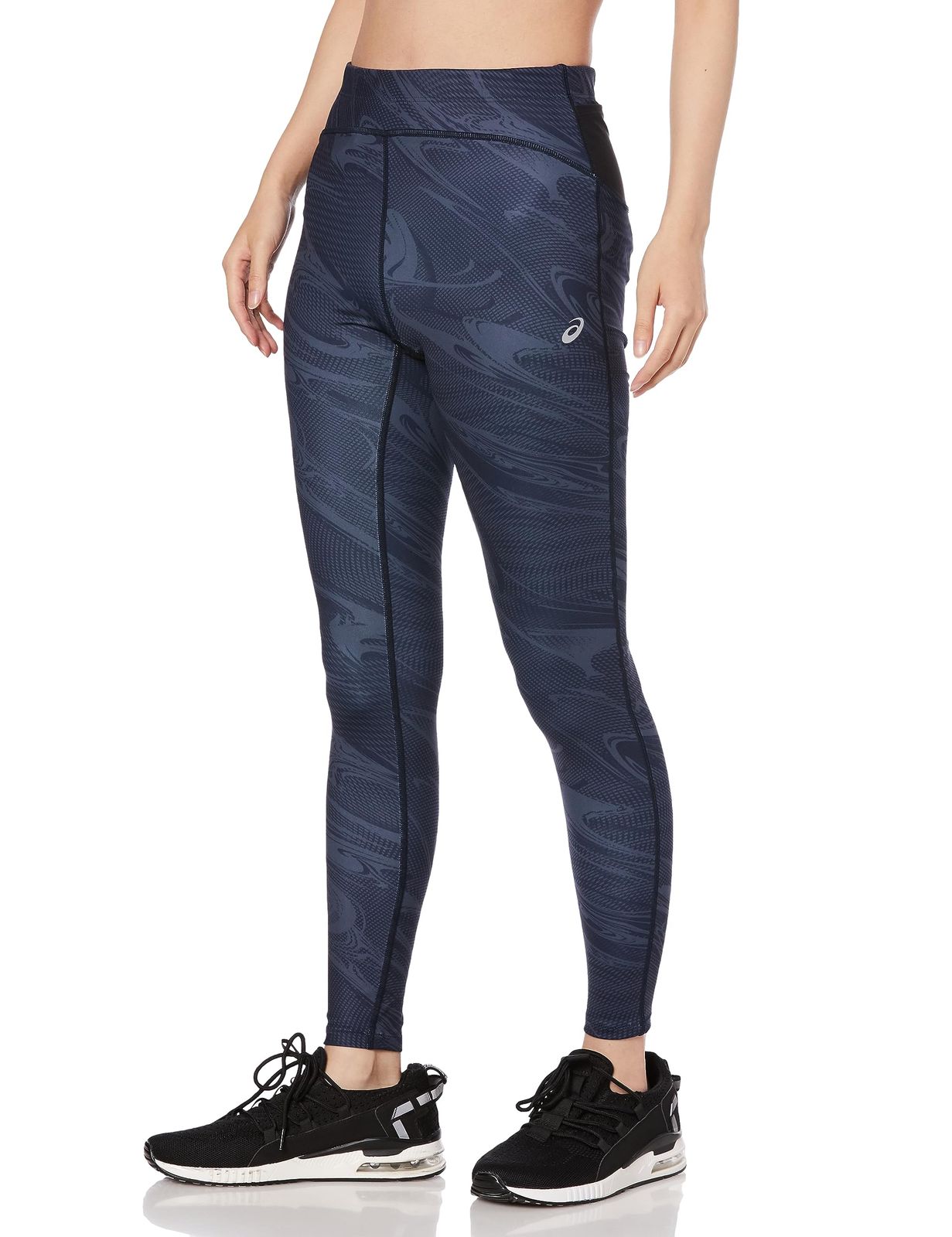 アシックス ランニングウェア ランニンググラフィックマルチポケットタイツ 2012C784 レディース 400 ミッドナイト L