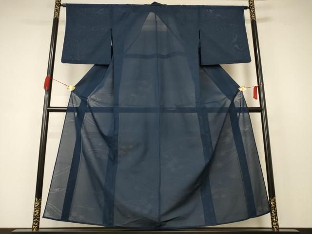 平和屋着物＊夏物 色無地 楓紋紗 褐返色 正絹 AABB6750jd