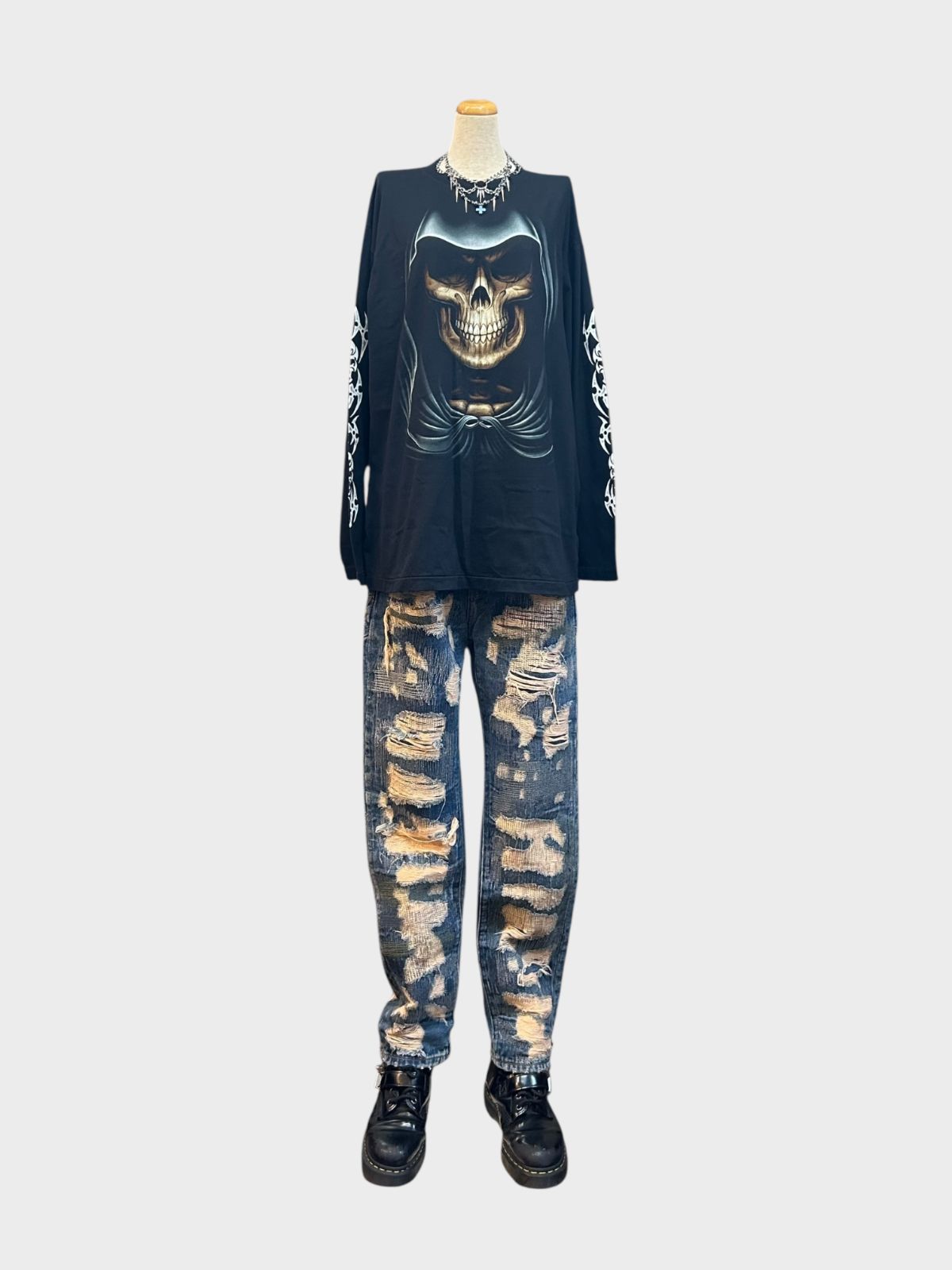 distressed scab denim pants