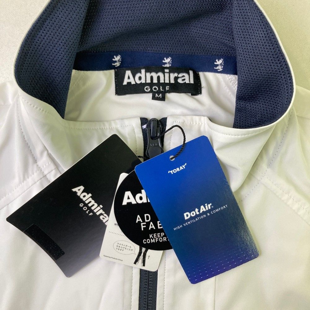 サイズ：M ADMIRAL アドミラル  ジップ ナイロンジャケット  ホワイト系 [240101437432] ゴルフウェア メンズ ストスト サイズ：M ADMIRAL アドミラル ジップ ナイロンジャケット