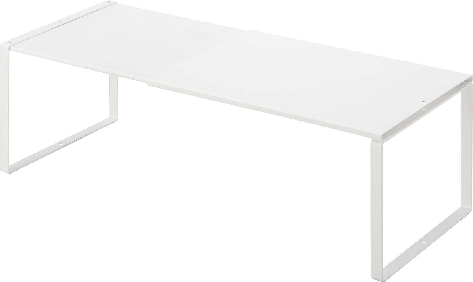 【人気商品】収納 シンク下 キッチンラック 伸縮式 Plate プレート 約W36.5~60XD23XH18cm 3829 ホワイト 伸縮収納棚 山崎実業(Yamazaki)
