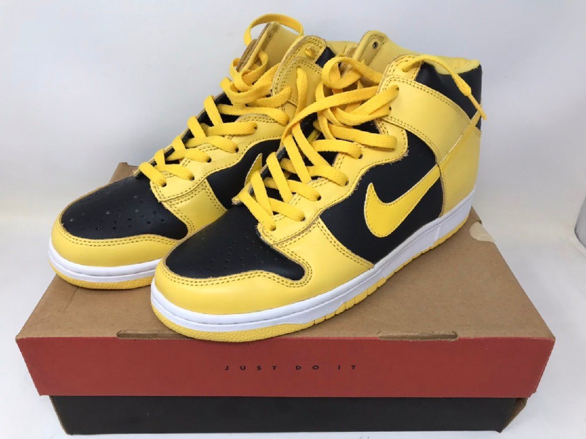 ◆ナイキ NIKE ダンク ハイ DUNK HIGH LE スニーカー 99年 復刻 630335-071 黒 黄 27.5cm ◆8403