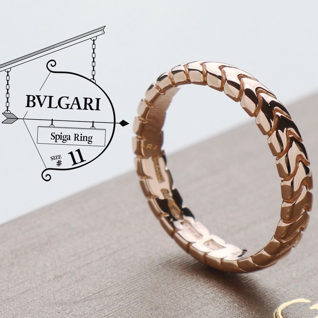 極美品 BVLGARI ブルガリ スピガ #47 リング 7号 PG ピンクゴールド 750 K18 - メルカリ