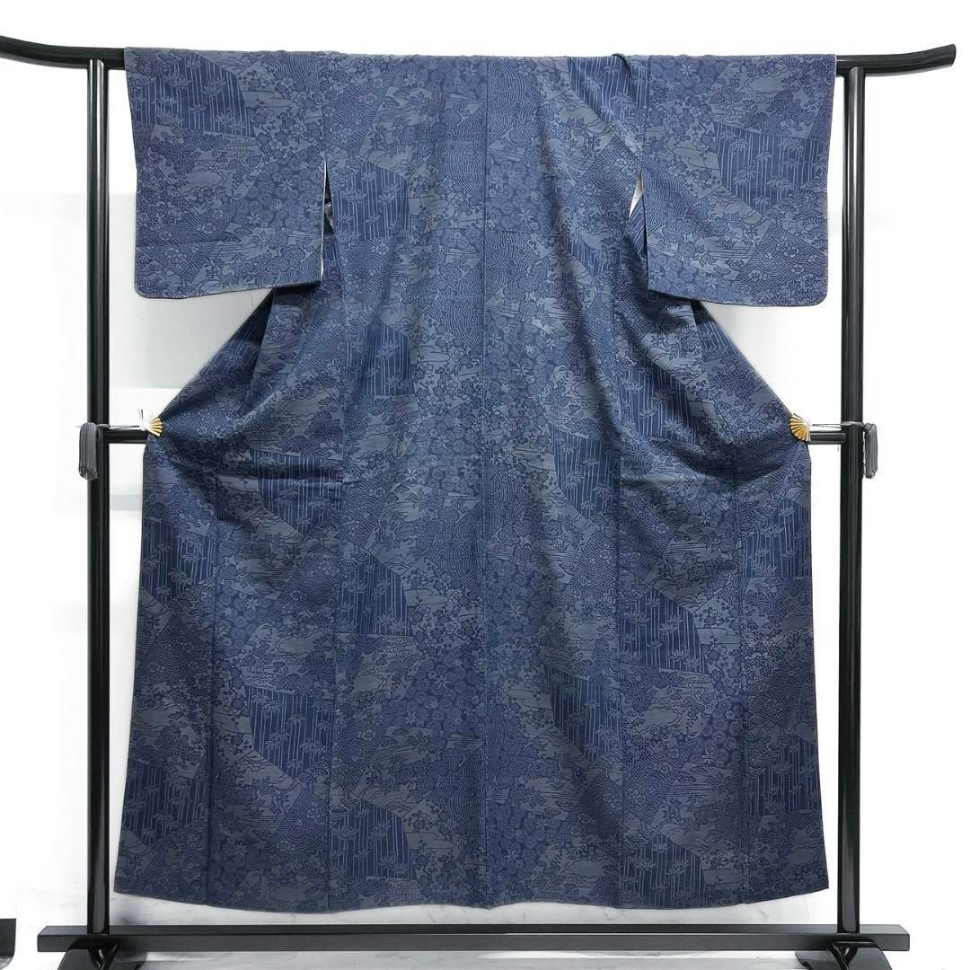 小紋 紬 裂取り 松竹梅 菊 牡丹 流水 波 着物 014a d - メルカリ 