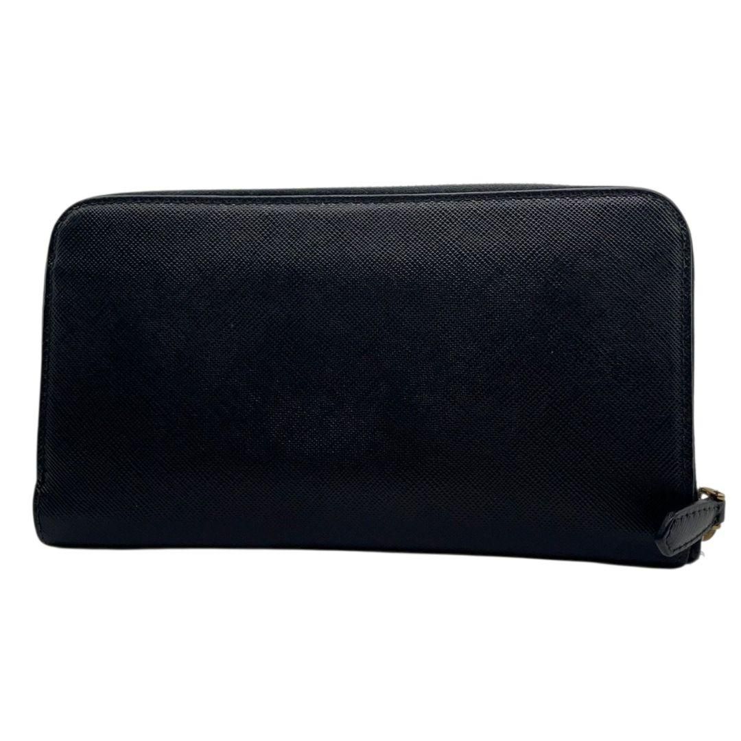 PRADA☆鑑定済☆サフィアーノ ブラック 黒 リボン ラウンド プラダ財布