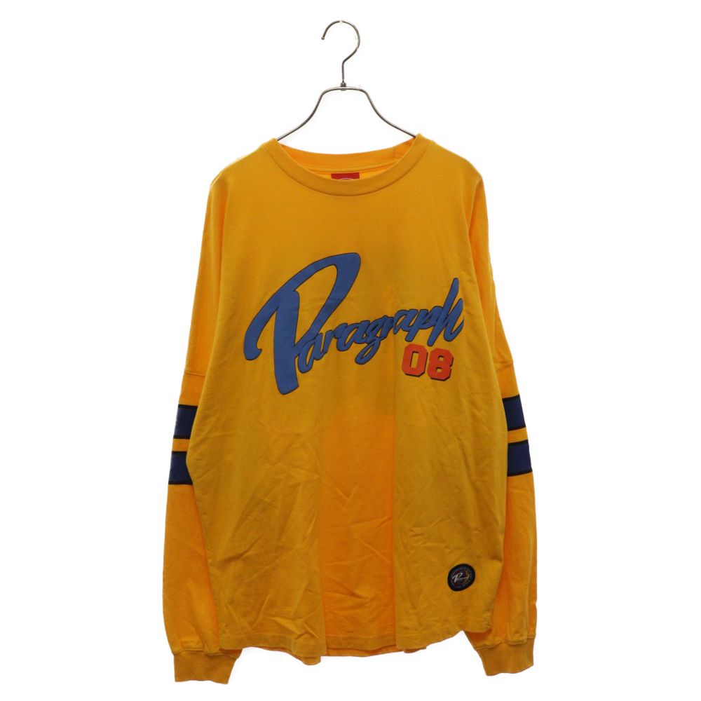 Paragraph (パラグラフ) ロゴプリント クルーネック 長袖Tシャツ カットソー オレンジ