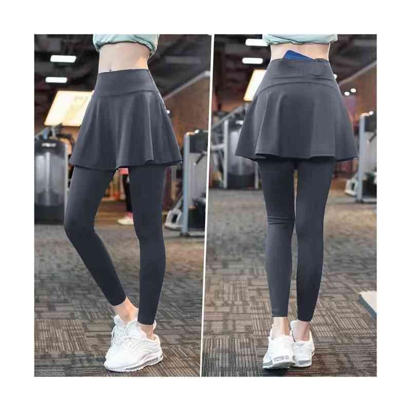 ヨガパンツ スカート付き パンツ ヨガウェア スカッツ 美脚 スポーツウェア スポーツ レディース ホットヨガ 体型カバー スカート付きレギンス ウォーキング ウェア yunban454 DECORATOM_COM_BR