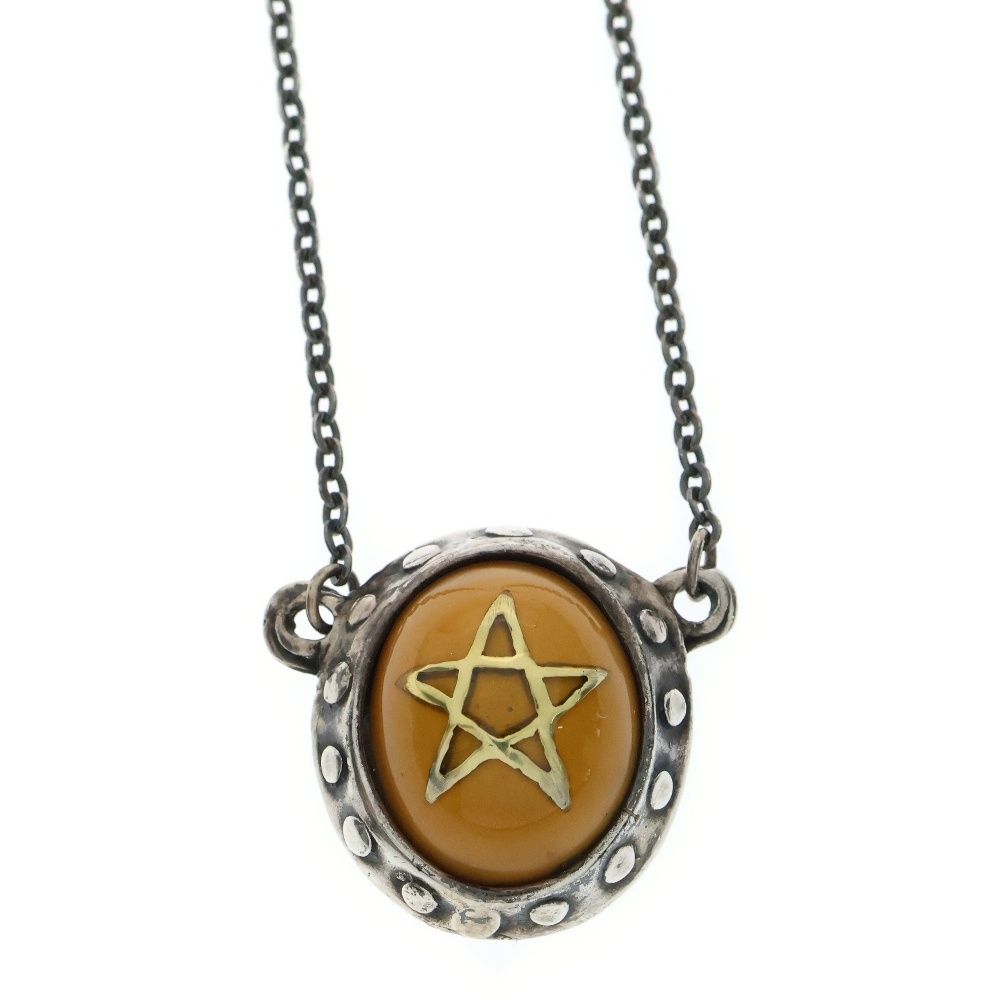 ✴️ ALEX STREETER アレックスストリーター Angel Heart Necklace エンジェルハート ゴールドスター ネックレス ペンダント イエロー|シルバー
