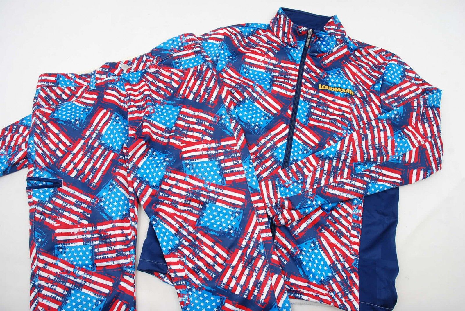中古 メンズ ラウドマウス LOUDMOUTH セットアップ L 紺×赤