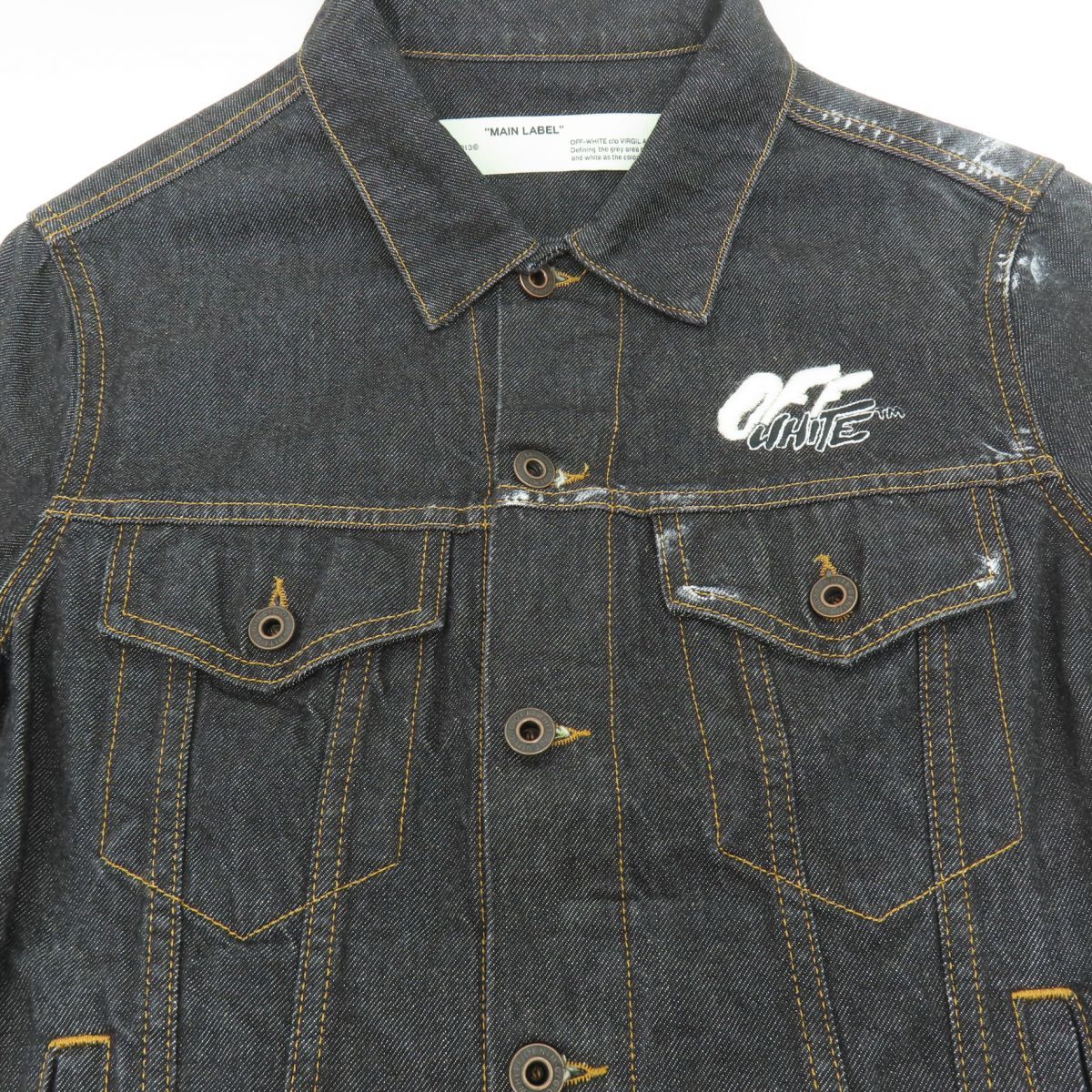 OFF-WHITE / Gジャン/S/デニム/BLK/OMYE005F19F05044/ARROW SLIM DENIM