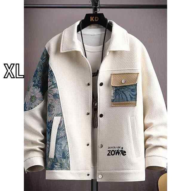 [XL]秋冬 コーデ メンズ  服 シンプル ファッション オシャレ 大人 かっこいい 大きいサイズ ストリート 紳士服 ジャケット ステッチ