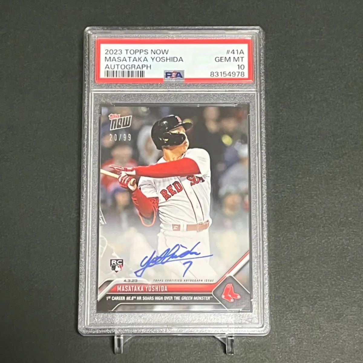 PSA10】吉田正尚直筆サインカード MLB初ホームラン記念 2023 Topps now 