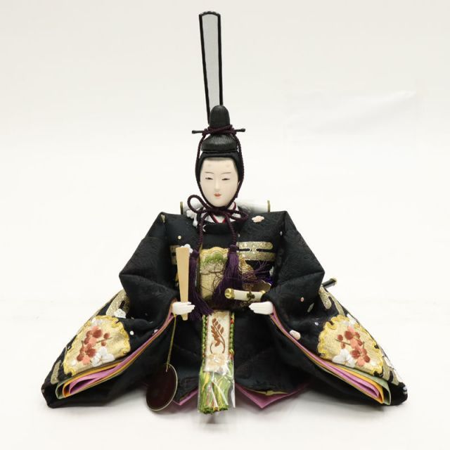 雛人形　親王 雛人形 親王飾り 平安関光 白鳳刺繍 白木飾り台 : 人形の三信