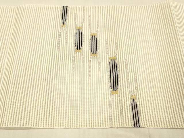 平和屋着物○綴れ 八寸名古屋帯 抽象文様 金銀糸 正絹 逸品 DAAX0238cm