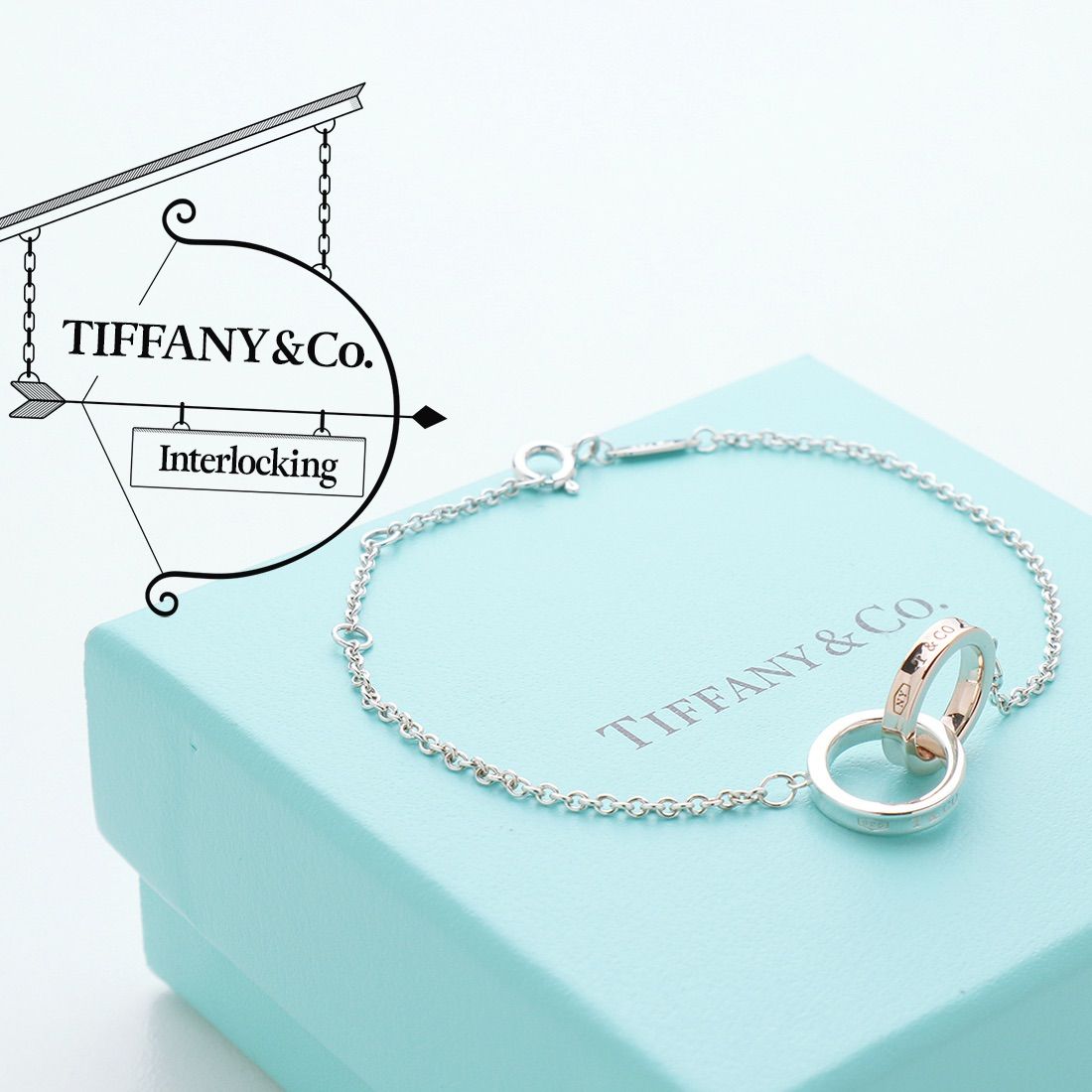 30%OFF SALE セール 極美品 TIFFANY ティファニー インターロッキング