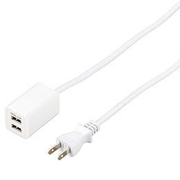【10個セット】 YAZAWA USBタップ 2ポート 2.4A 0.5m ホワイト H720052UWHX10