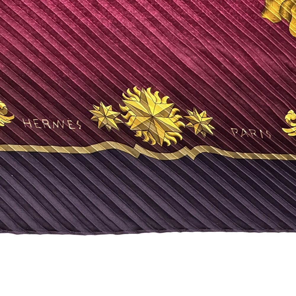 エルメス HERMES スカーフ プリーツカレ COSMOS 宇宙観 レディース  