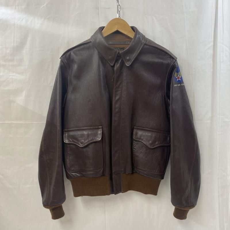 THE REAL McCOY S ザリアルマッコイズ ジャケット 上着 レザージャケット A-2 レザーフライトジャケット デコTALON ZIP DARAWING 30-1415 W535 AC27622 ブラウン 38