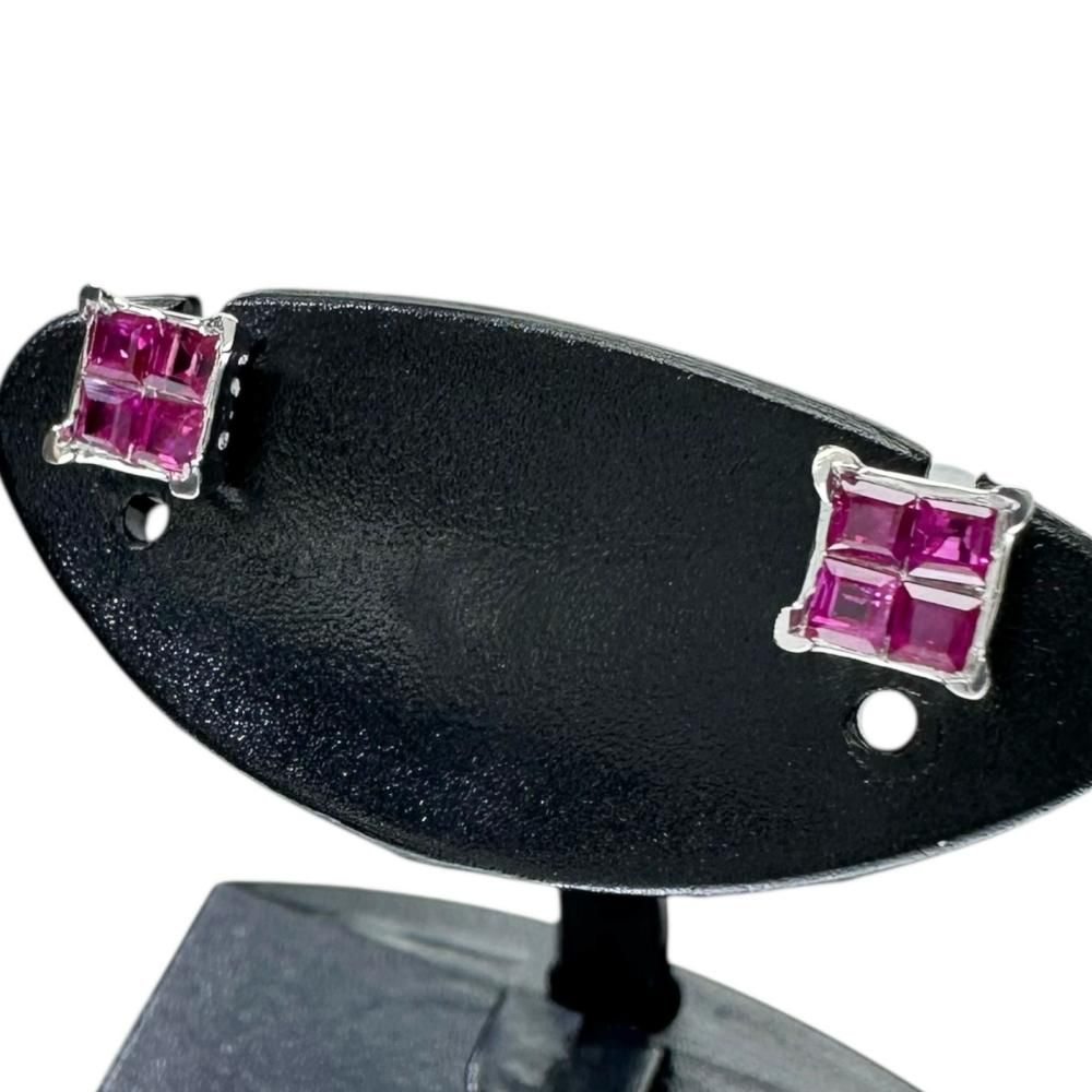 ルビー(ミステリーセッティング) 計0.21×2ct ピアス K18WG