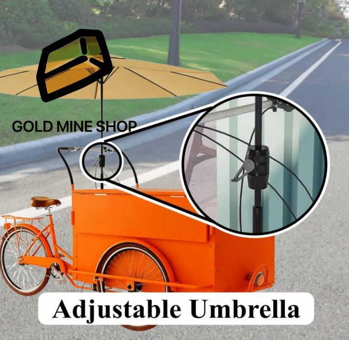 大型三輪車販売カート 傘付きモバイルフードコーヒーカート