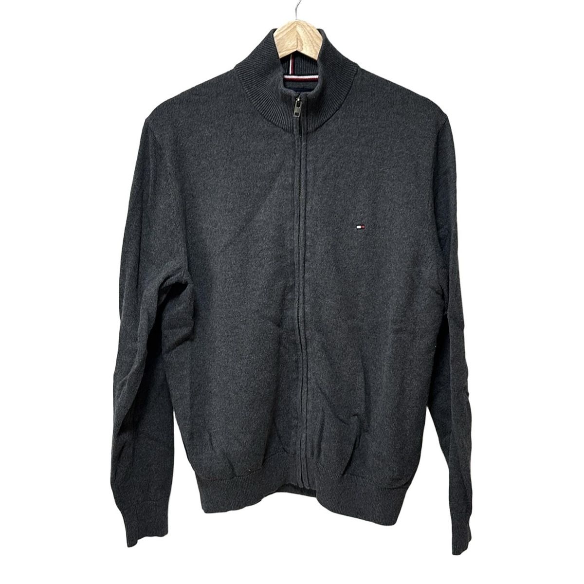 TOMMY HILFIGER トミーヒルフィガー ジャージ サイズS メンズ - ダークグレー 長袖|ジップアップ