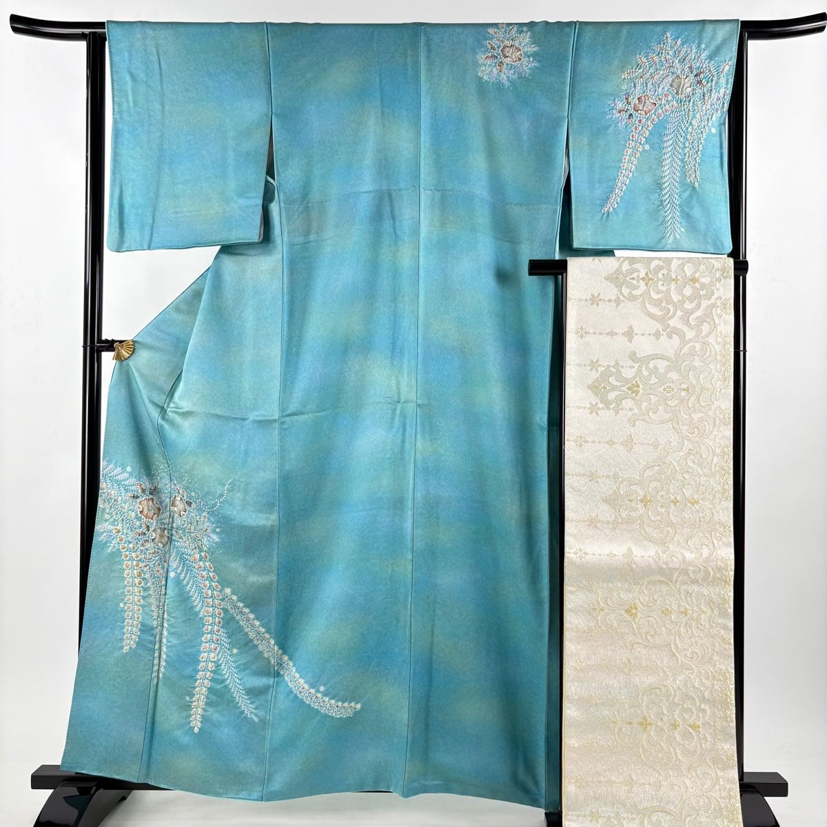 付下げ 身丈160.5cm 裄丈64cm M 袷 袋帯セット 辻が花 金彩