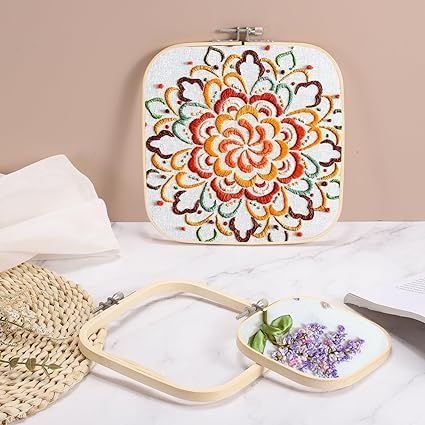 裁ち板（裁縫用） 在庫処分】PATIKIL 刺繍枠 13cm/16cm/20cm 刺しゅう枠 四角 調節