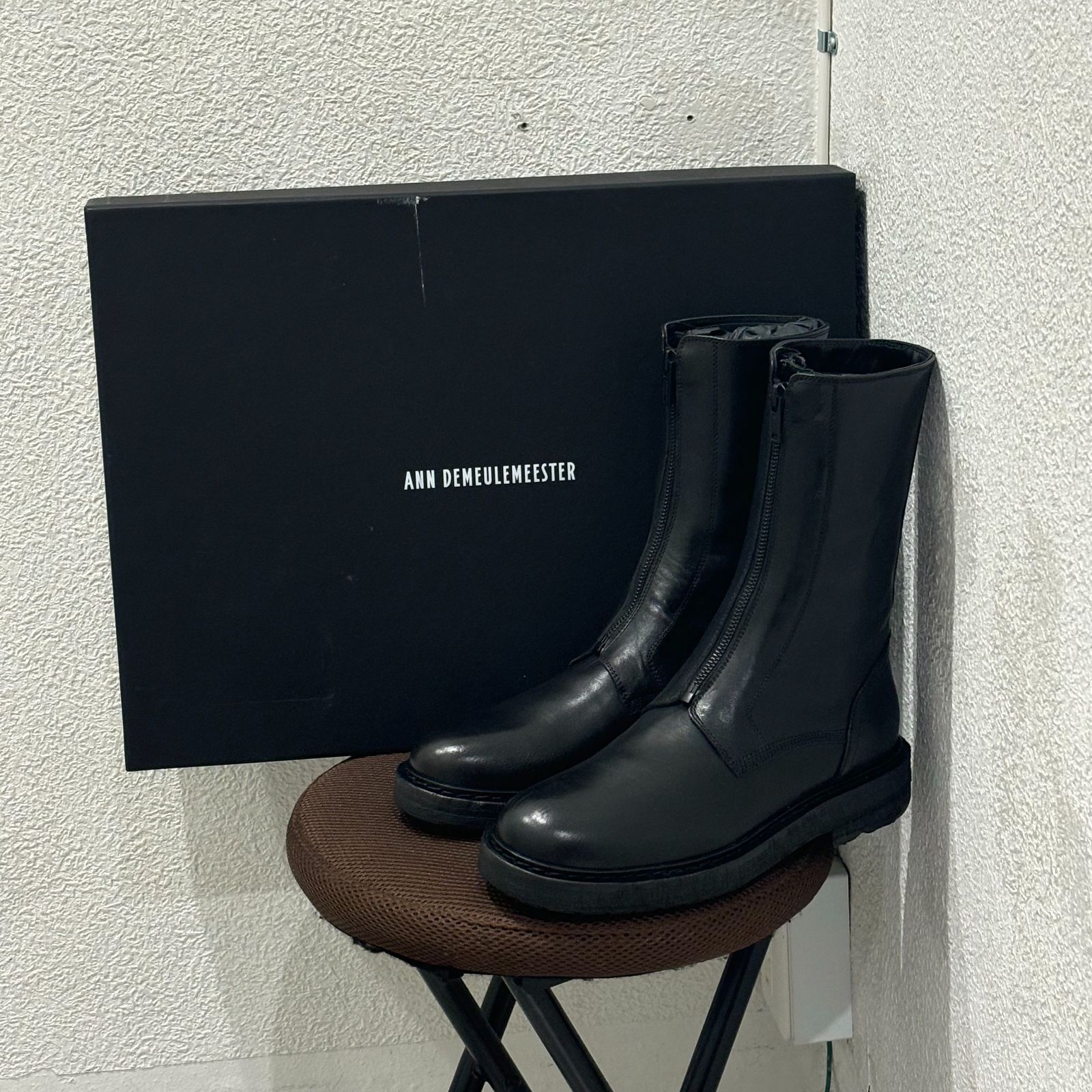 Ann Demeulemeester アンドゥムルメステール　 Willy Boots フロントジップアンクルブーツ 37.5 【表参道t】