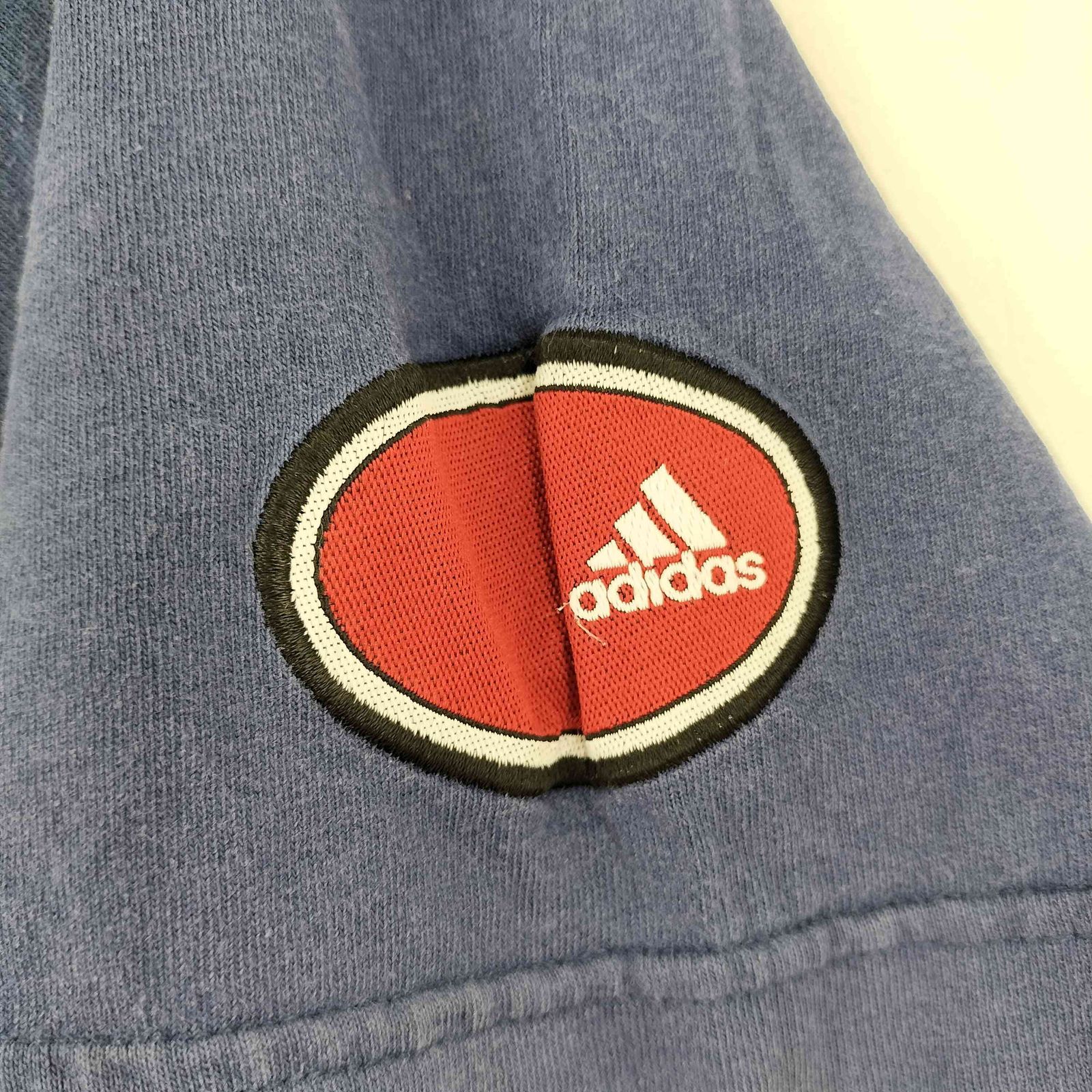 アディダス　L 国旗タグ　襟付き　ゲームシャツ　Tシャツ old adidas 半袖 ゲームシャツ 太ライン サーマル 万国旗タグ