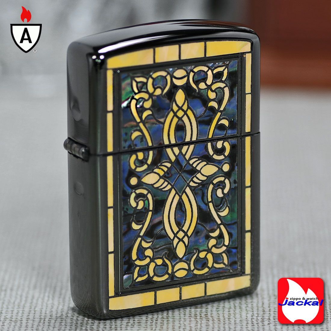ZIPPO アーマー ジッポ シェルスター 両面加工 重厚 シェルインレイ 
