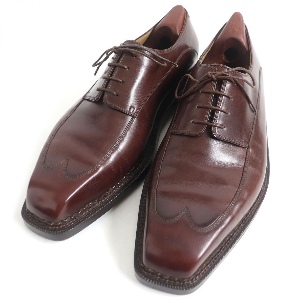 ドンドン見直し □Berluti|ベルルッティ アトリエ スムジュール ビスポーク ノルベジェーゼ製法 ウィングチップ スクエアトゥ レザーシューズ ボルドー