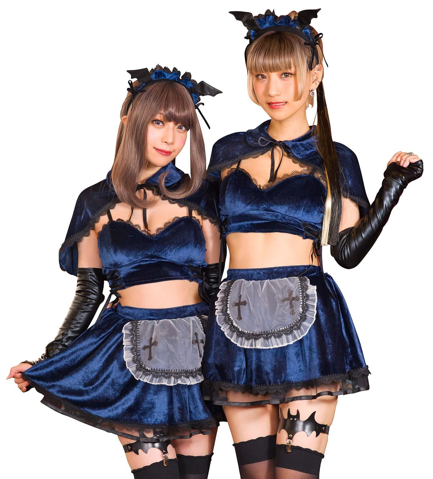 SugarWhip コスプレ コウモリメイド クリアストーン ダークブルー レディース ネイビー