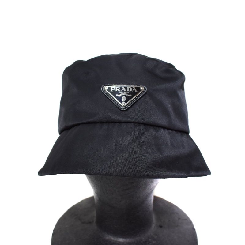 【美品】PRADA バケットハット ナイロン 黒 PRADA 【新品同様】プラダ ナイロン パデット バケットハット L