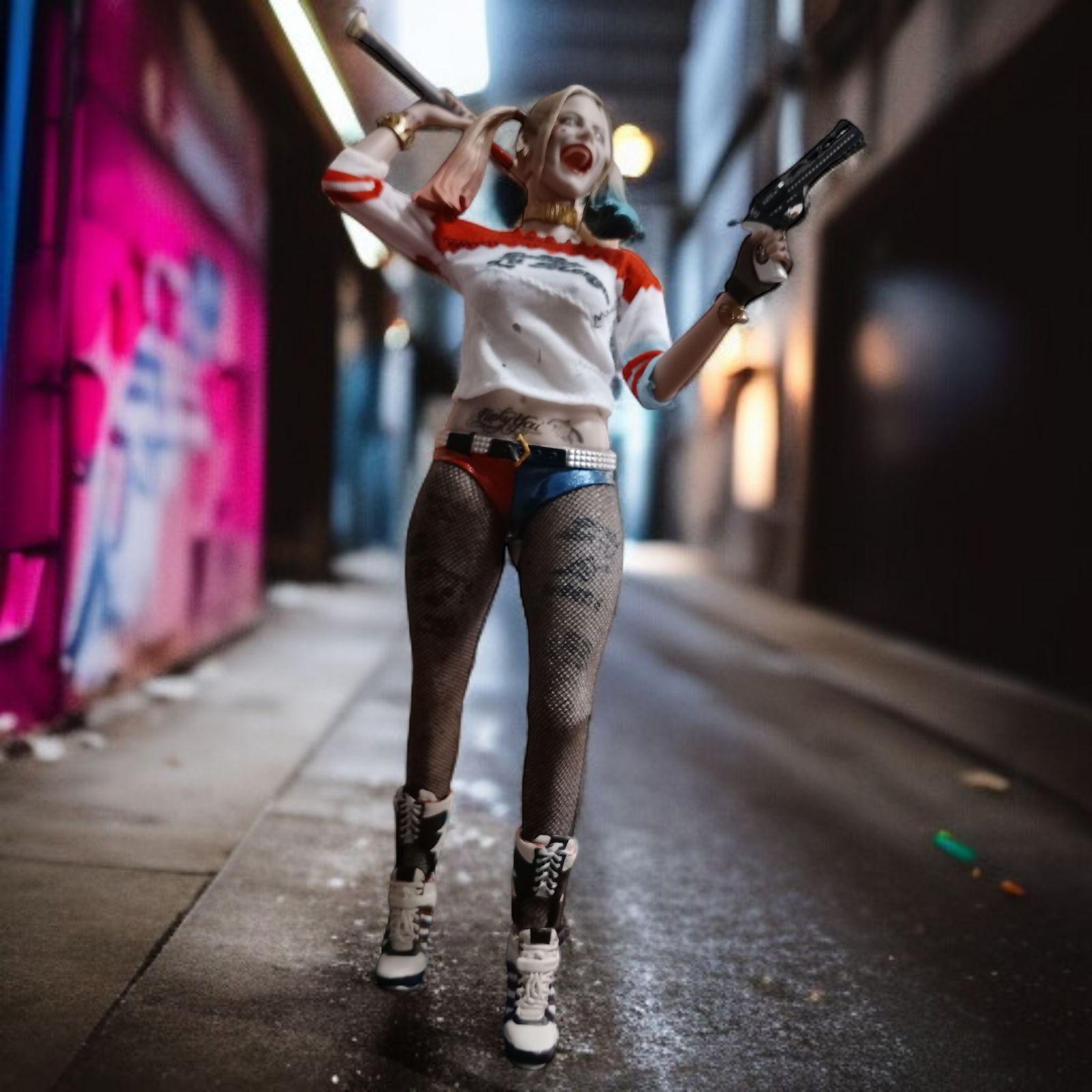 ハーレイクイン 1 6 PVC フィギュア 約30cm き マーベル コミック Harley Quinn バットマン ジョーカー BATMAN ハーレークイン