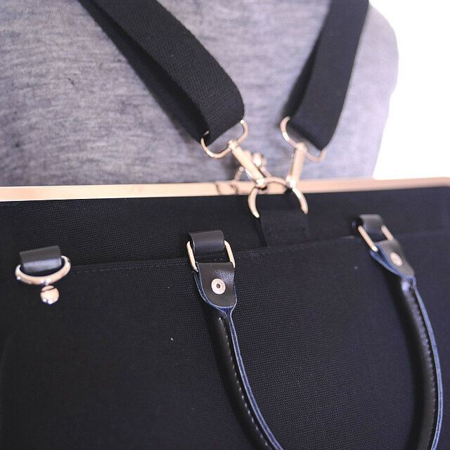 黒帆布 ビジネスバッグ