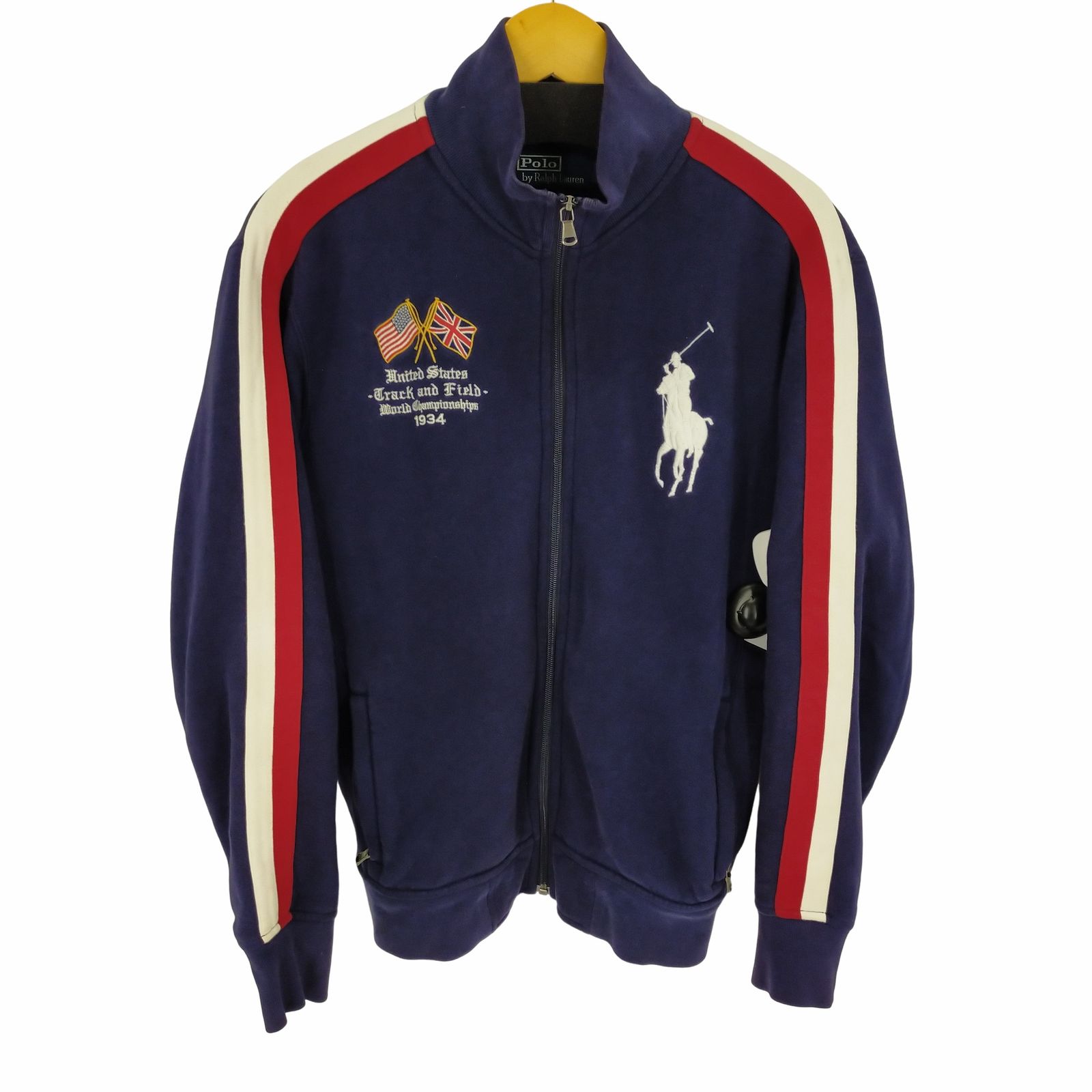 ポロバイラルフローレン Polo by RALPH LAUREN 90S フルジップスウェット ジャージ ナンバリング 刺繍 メンズ JPN：M 