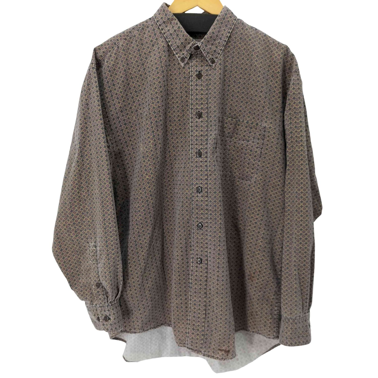 ユーズドフルギ USED古着 {{JOE'S CASUAL}}総柄ボタンダウンL/Sシャツ メンズ import：L 