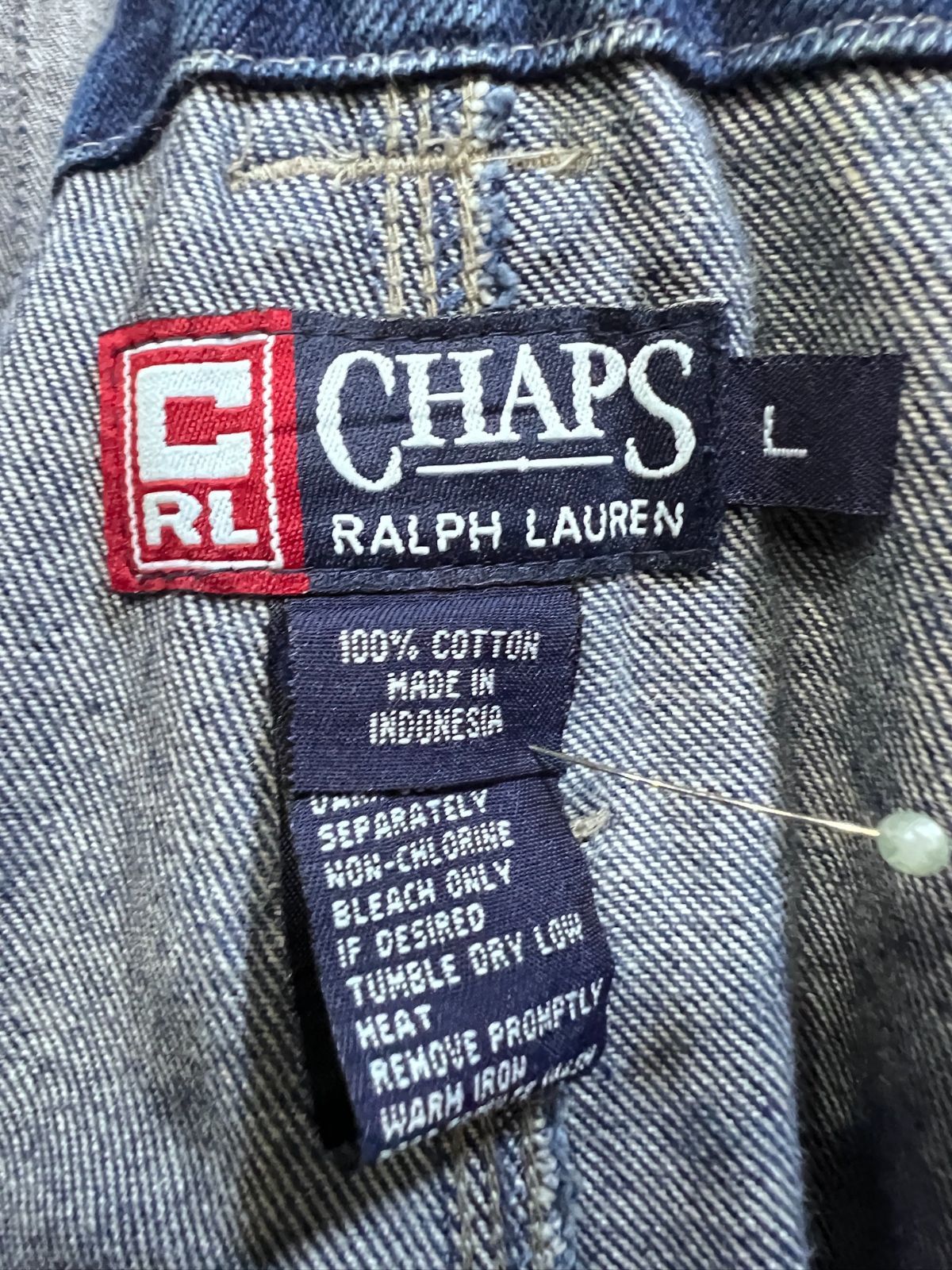 90'S チャップスラルフローレン デニム オーバーオール L メンズ CHAPS