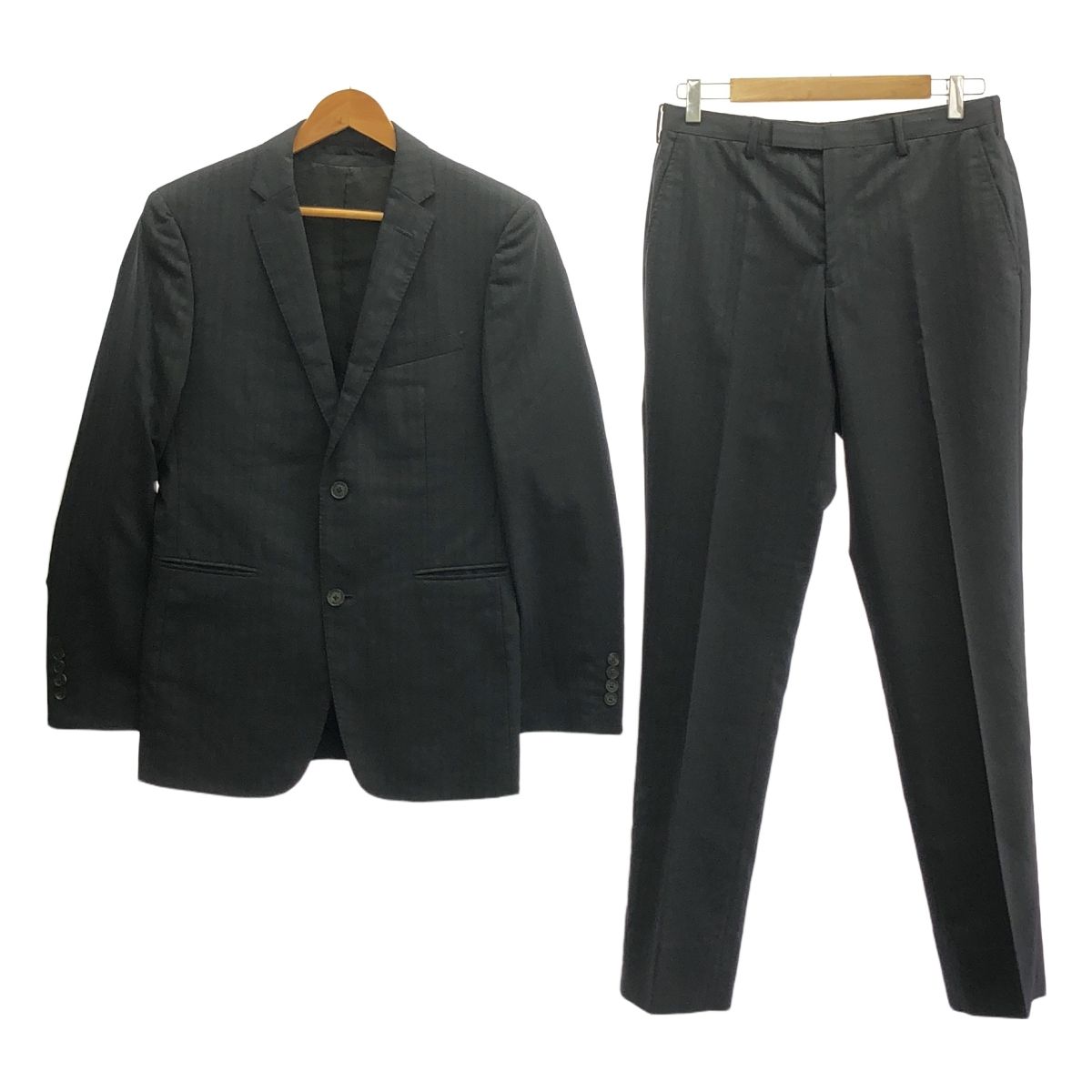 BURBERRY BLACK LABEL | バーバリーブラックレーベル | ストライプ テーラードジャケット | ベスト | スラックス 3ピース セットアップ | 38 | ブラック | メンズ