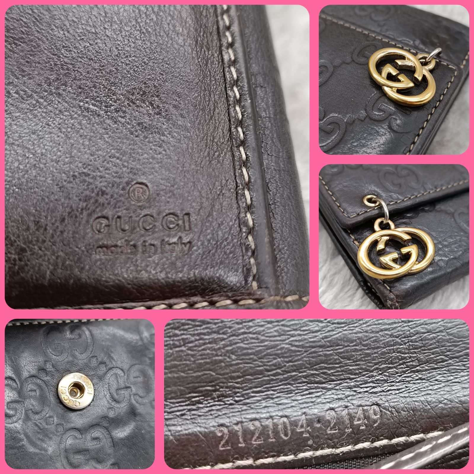 GUCCI 》 グッチ 長財布 シマレザー GGシマレザー ロングウォレット W 