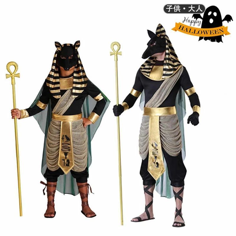 子供 大人 コスプレ衣装 ステージ 演出服 古代エジプト アヌビス 死神 守り神 オオカミ 映画キャラクター アニメキャラクー インベント ハ
