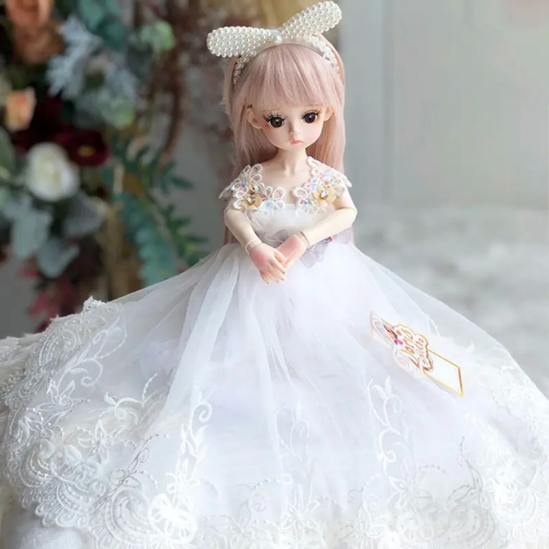 大人気 新品 フルセット BJD ドール 1/6 WhiteDress Girl 球体関節人形 海外限定 姫 リボン ドレス 白