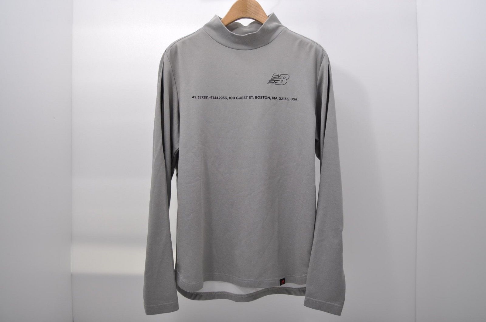 中古 メンズ ニューバランスゴルフ New Balance golf 長袖シャツ 5(L) グレー モックネック シンプル ストレッチ