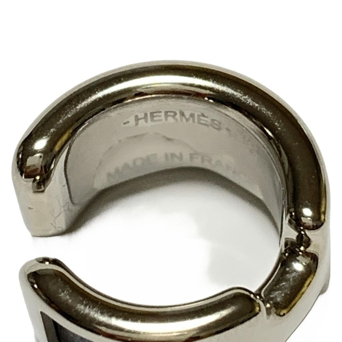HERMES(エルメス) イヤリング美品 オランプ 黒×シルバー