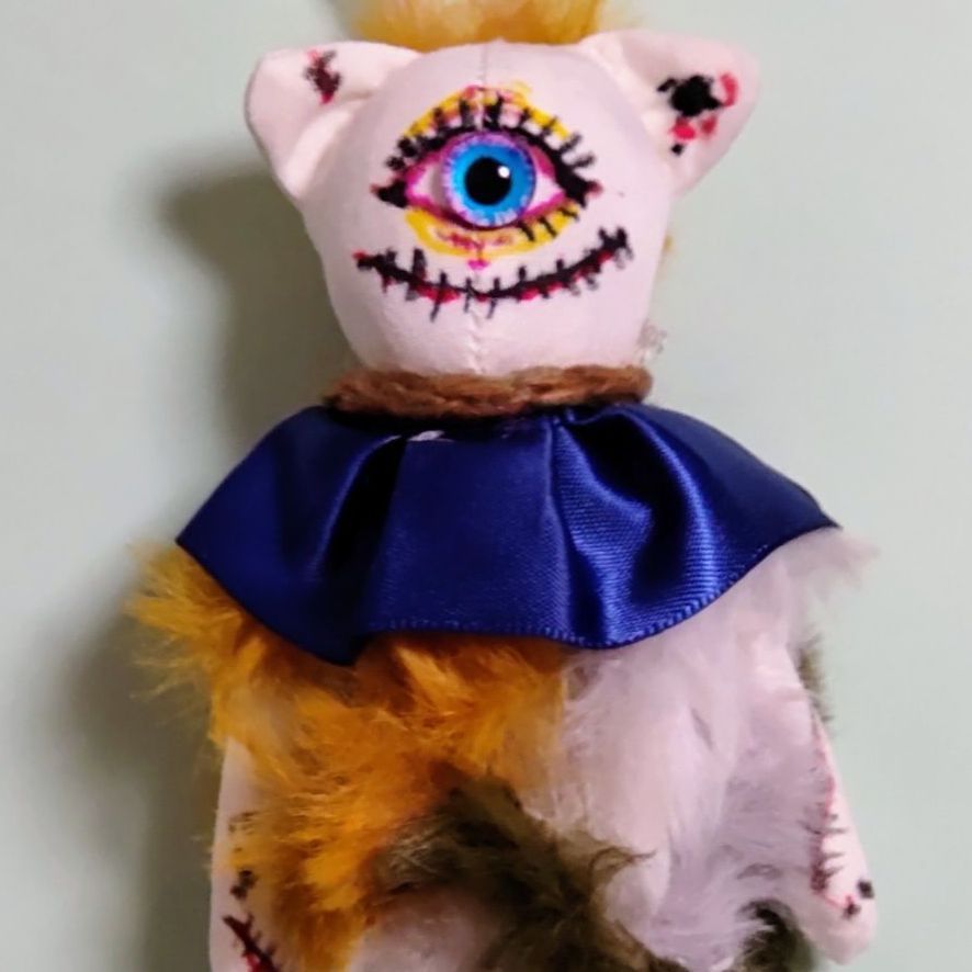 13cm 一つ目ねこドール 単眼猫 ホラー おばけ 怖いお人形 - メルカリ
