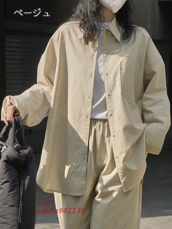 折り襟 前開きシャツ 大きめ オーバーサイズ ライトアウター 長袖 ビッグシルエット夏 夏用 レディース 夏服 春夏 am5a961136 WWW_MORNINGWALKER_COM